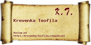 Krevenka Teofila névjegykártya